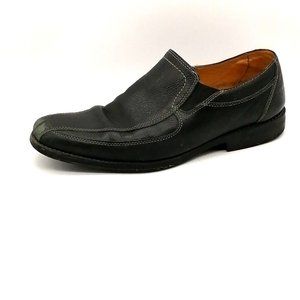 Sandro Mens Loafer Black Leather Slip On Square Toe Side Elastic‎ Gussets 11.5
